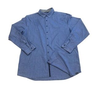 New Adidas Adicross Long Sleeve Blue Button Up Shirt X Large